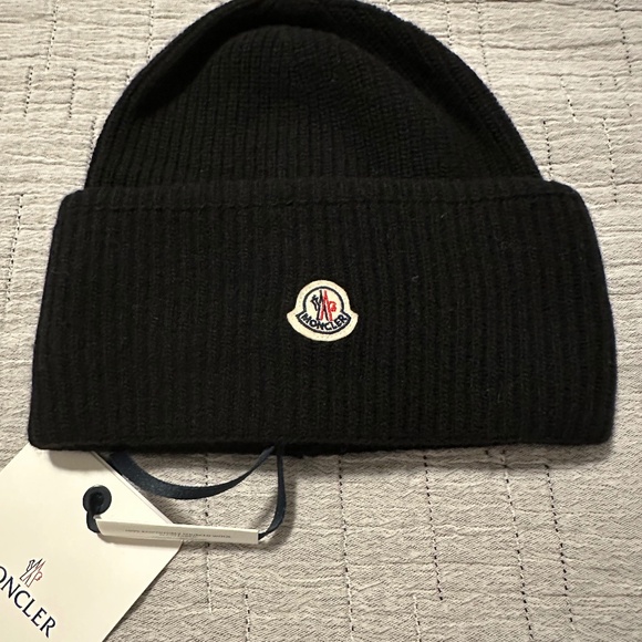 Moncler Berretto Wool Beanie in Black - Picture 1 of 5